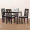 Baxton Studio Cherese Grey Upholstered Espresso Finished 5-Piece Wood Dining Set 157-9734-8026 - alternate 2